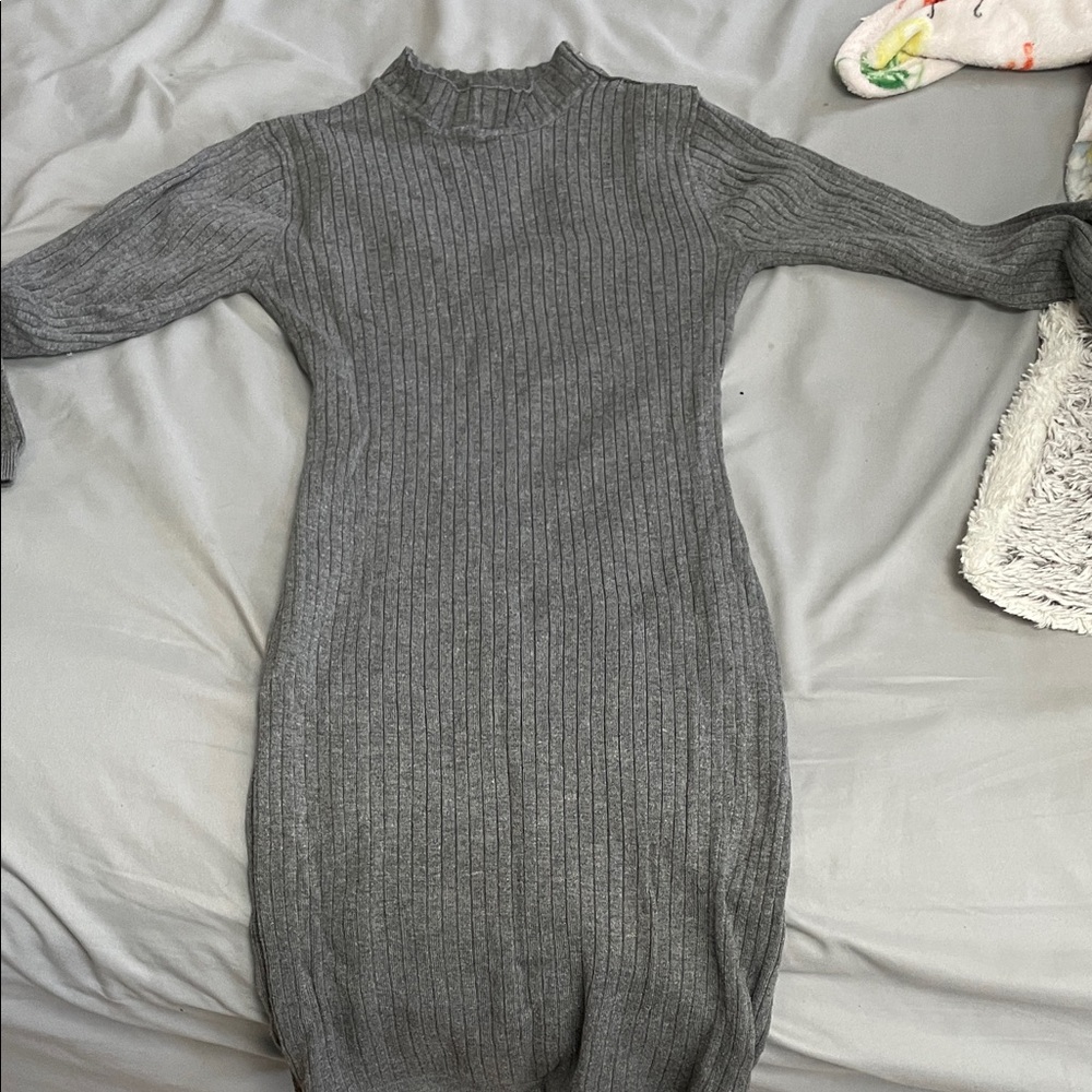 Guess Heather Gray Long Sleeve Dress